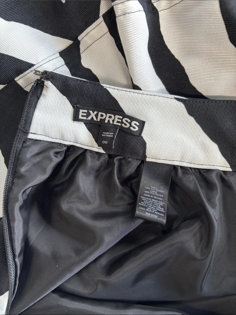Express Black and White Zebra Skater Skirt - Picture 5 of 5